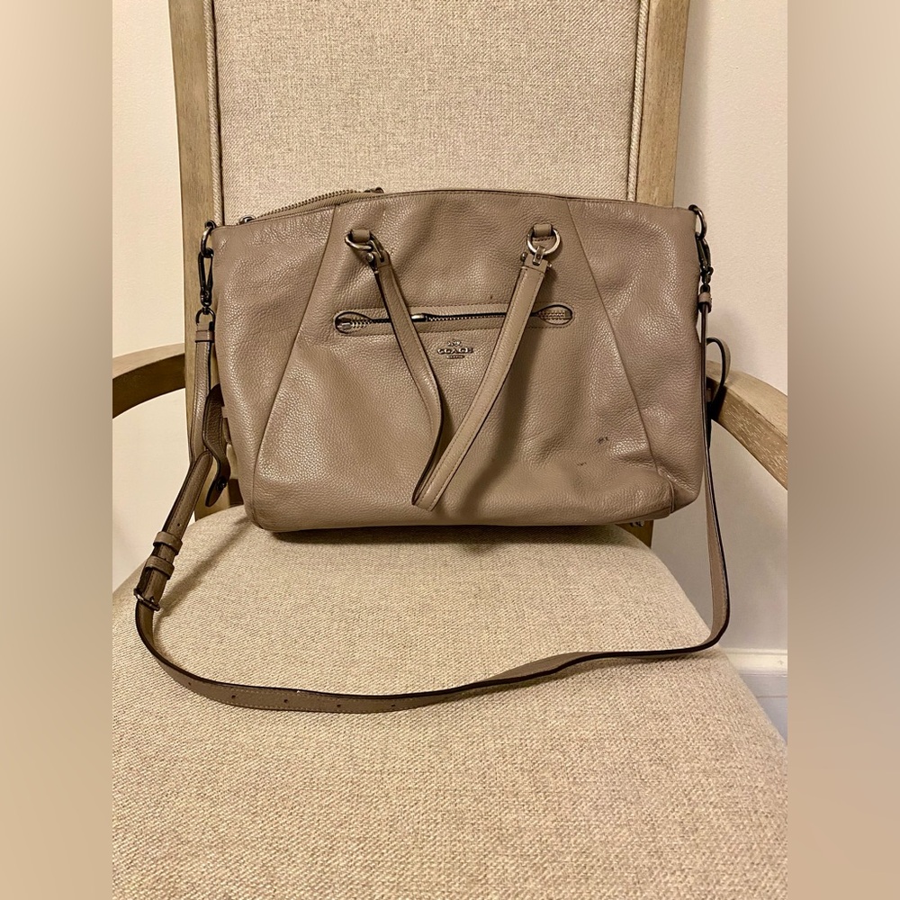 Coach Grey Pebble Leather Crossbody Bag